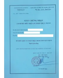 GIẤY PHÉP VỆ SINH AN TOÀN THỰC PHẨM