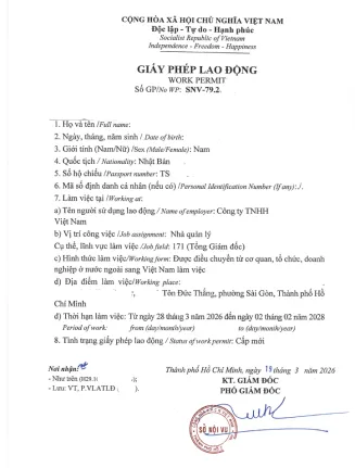 GIẤY PHÉP LAO ĐỘNG
