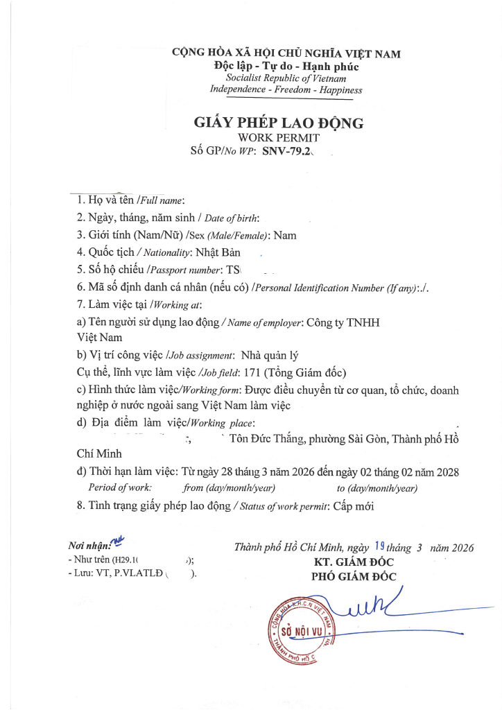 giấy phép lao động
